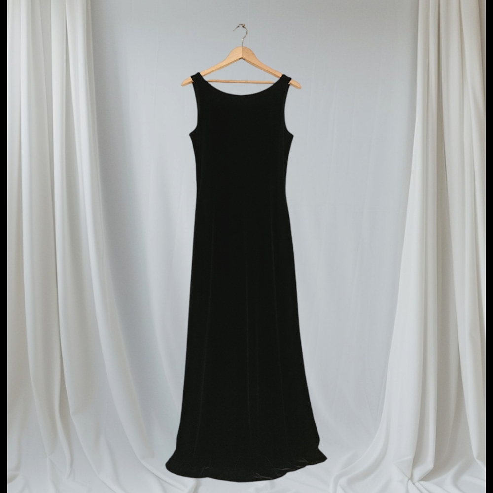 Vintage Black Velvet maxi dress